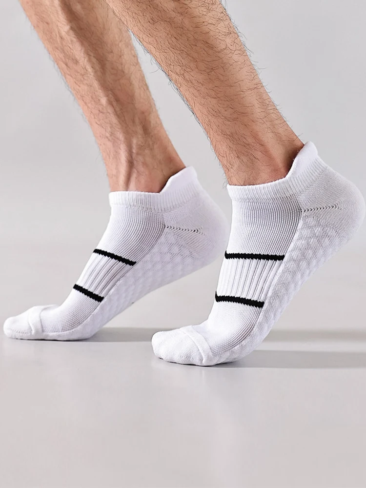 Men Sports Socks Towel Bottom Socks Solid Color Hosiery Running Socks Foot Ankle Socks Breathable Sweat Absorbent Fashion Lady