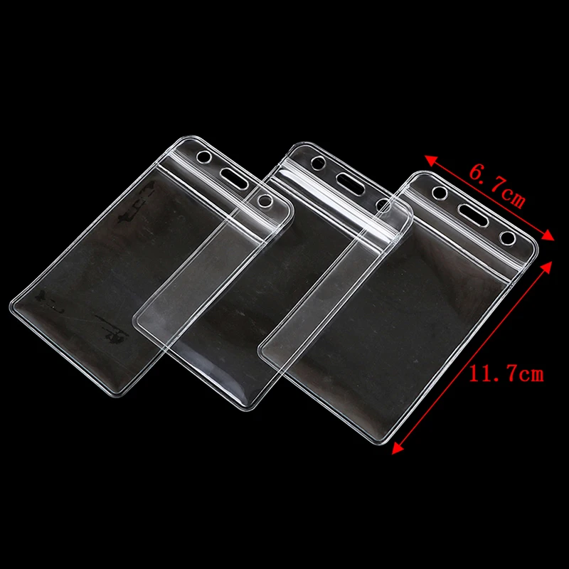 10Pcs/lot Vertical Transparent Vinyl Plastic Clears ID Card Bag Case Badge Holder Accessories 117mm X 67mm