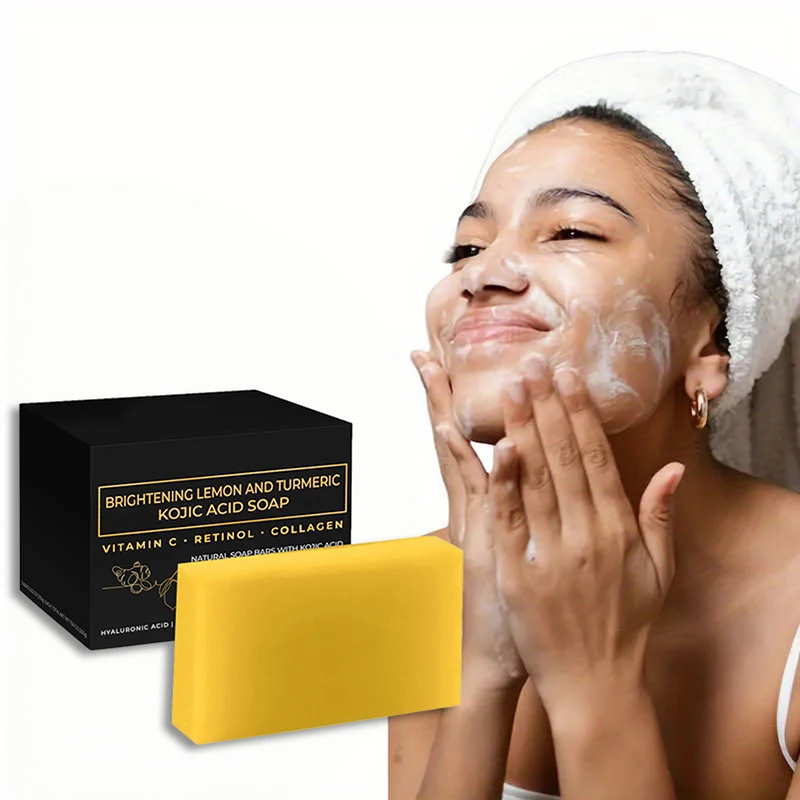Kojic Acid Brightening Soap Bars Vitamin C Retinol Collagen Turmeric Gentle Cleansing Bath Soap Moisturizing Body Face Skin Care