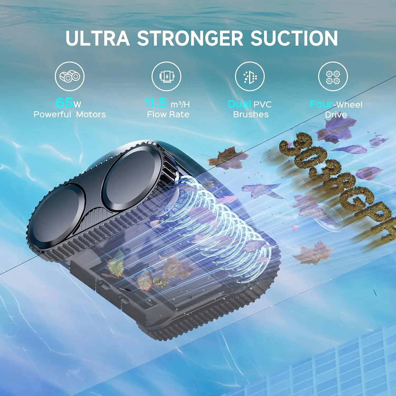 C1 Cordless Robotic Pool Vacuum for Inground Pools, Professional | 4-in-1 Robotic Pool Cleaner for Above Ground Pool, 160 Mins