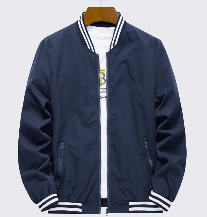 

Модная водонепроницаемая тонкая бейсбольная куртка для пар, спортивная повседневная ветровка с длинными рукавами, полиэстер, приталенный крой