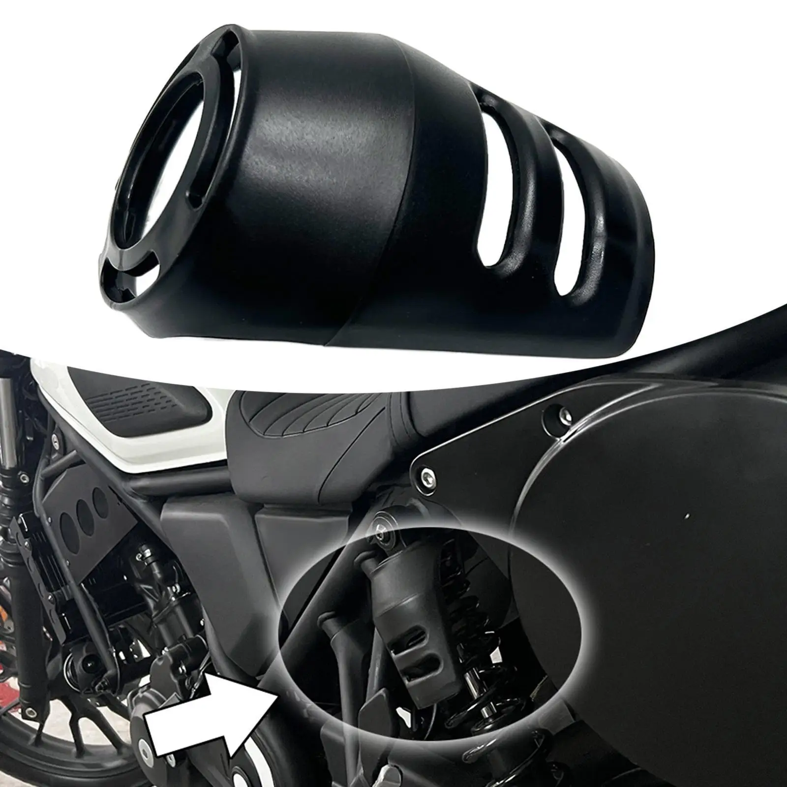 

Motorcycle Rear Shock Absorber Protection Cover Impact Resistant PP Dust Shield for CL250 CL300 CL500 Mini Motorbike