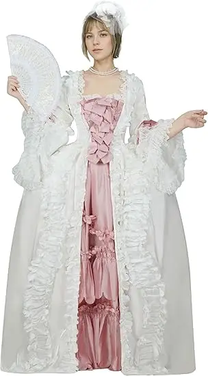 

DAIZBELLA Women's Women Renaissance Medieval Costume Rococo Dress 18th Century Victorian Ball Gown Dress with Hat