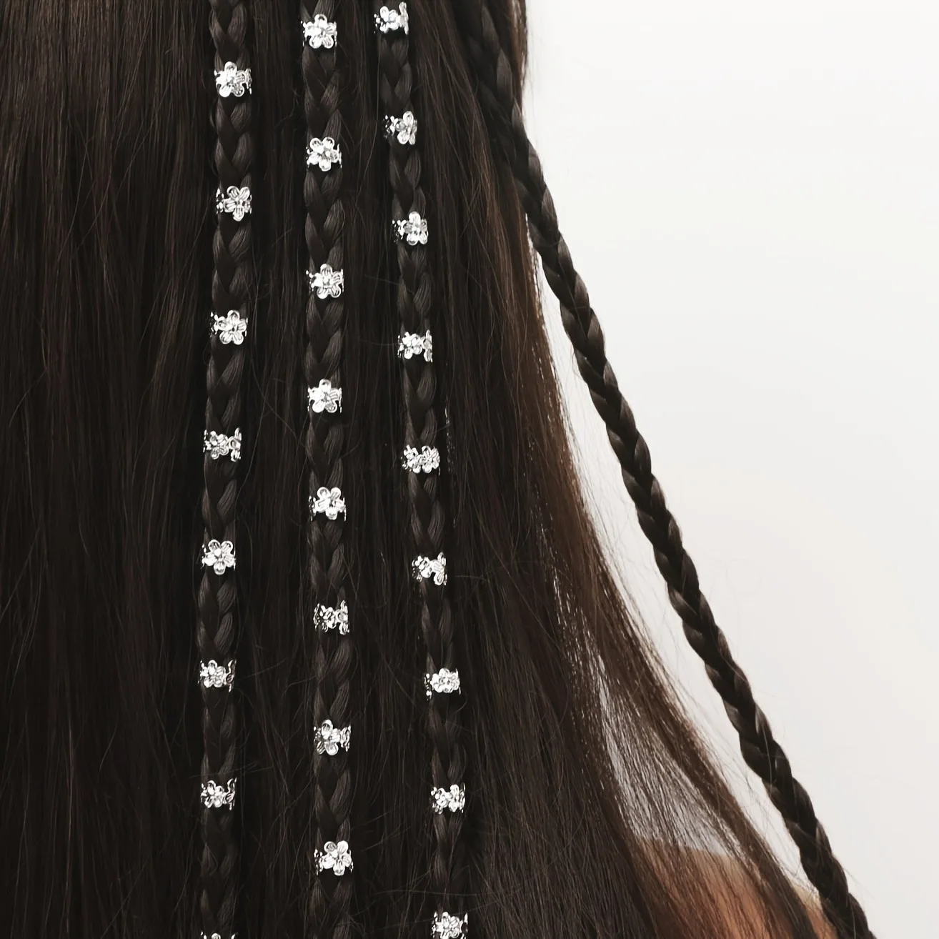 40pcs/set Vintage Flower Decorative Hair Rings - Stylish Hair Buckles for Women and Girls - Hairdressing Hair Accessories