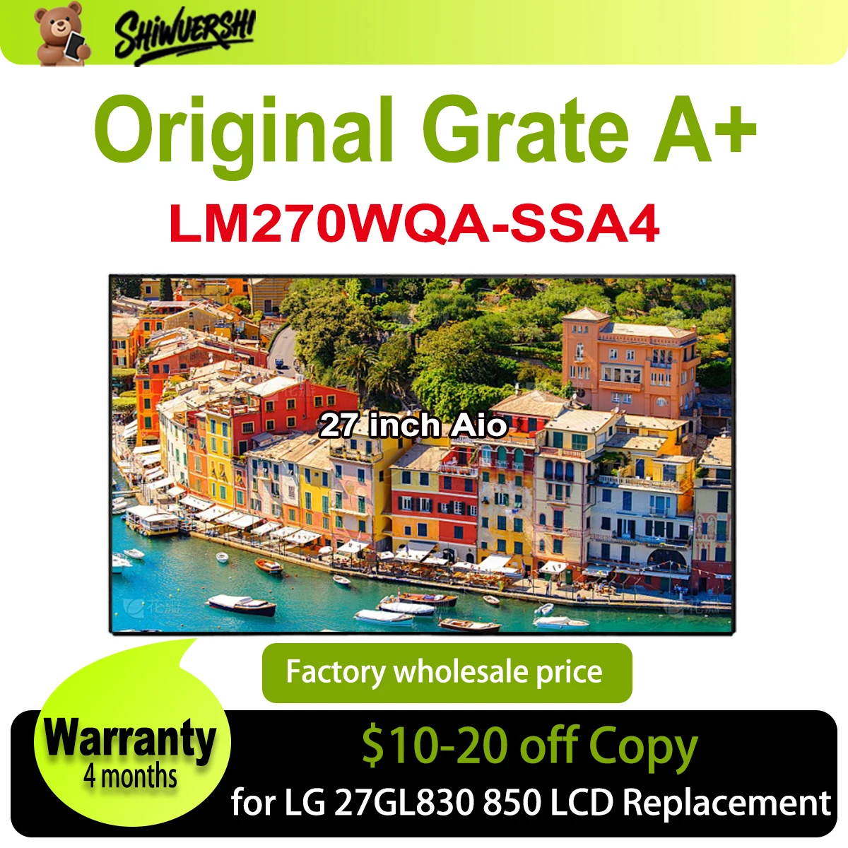 

Original new IPS screen LM270WQA-SSA4 LM270WQA SSA4 LM270WQA (SS)(A4) 165HZ For LG 27GL830 850 monitor