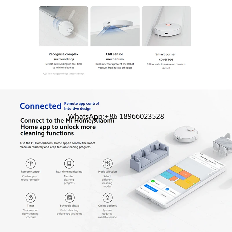 Xiaomi Mi Robot Vacuum Cleaner S10 Floor Cleaning Sweeping Vaccum Cleaner with Mi Home APP Control Smart Robot Vacuum