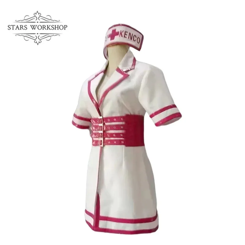 

qq34SONICO KENCO SuperSonico Косплей Костюм Сексуальная Униформа Медсестры Женское Белое Розовое Платье Мини Юбка Хэллоуин Карнавальный Костюм