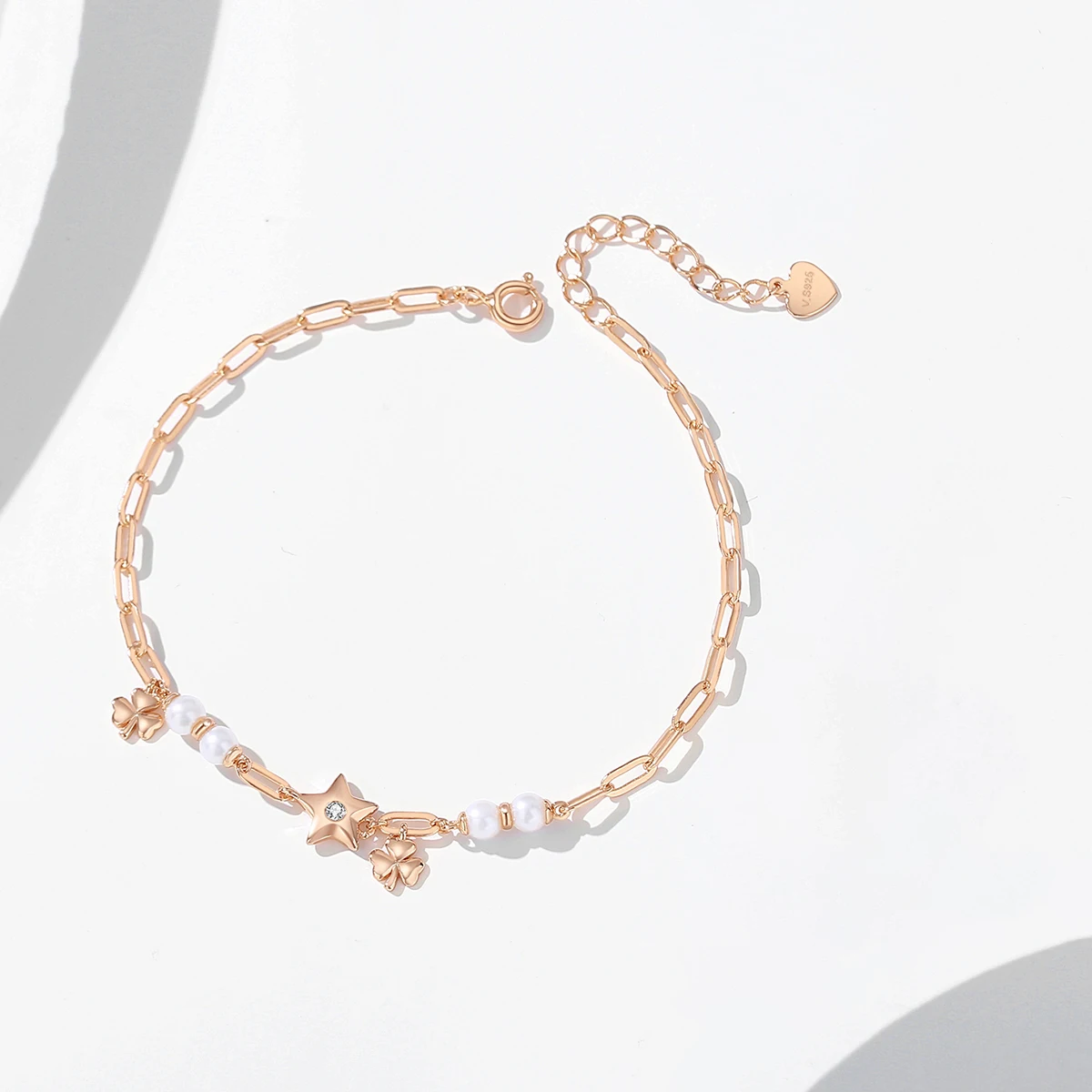 فانا جديد وصول بالجملة ستار البرسيم اللؤلؤ النساء مجوهرات 925 فضة غرامة مجوهرات أساور أساور سوار امرأة #5