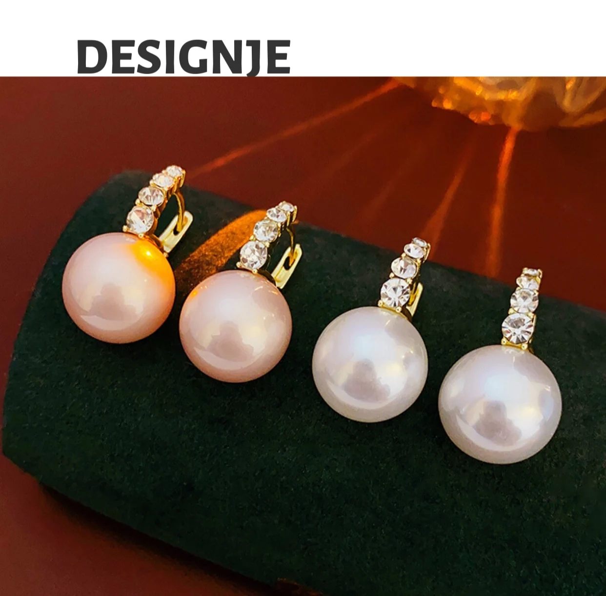 

[Elegant] Korean luxury vintage diamond-studded pearl ear clip simple and fashionable earrings, elegant and high-end ear
