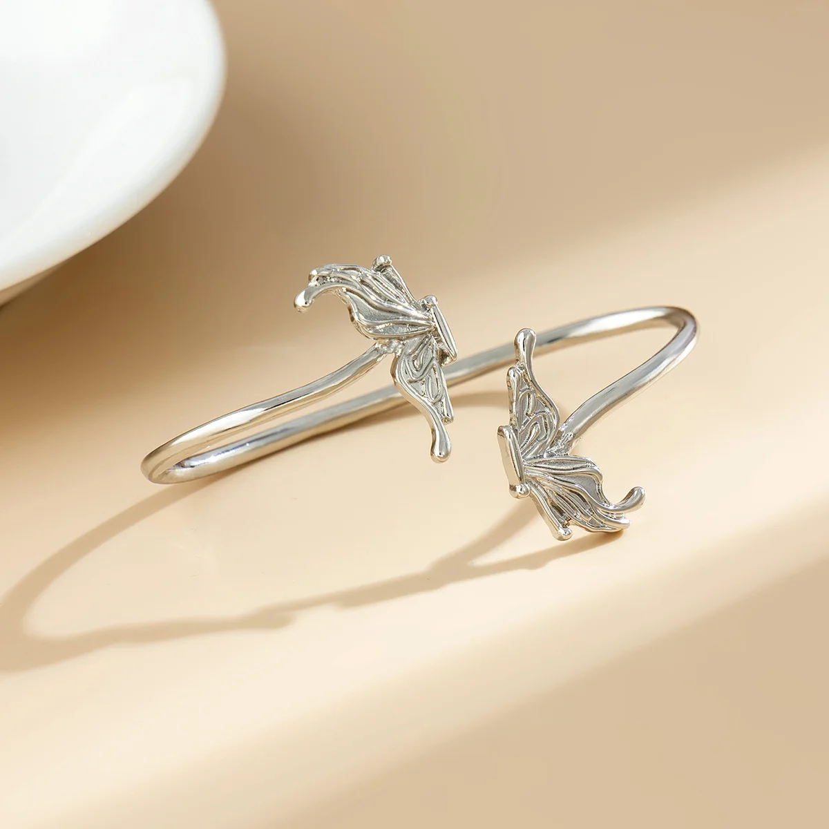 Designer Metal Cross Opening Butterfly Wings Bracelet