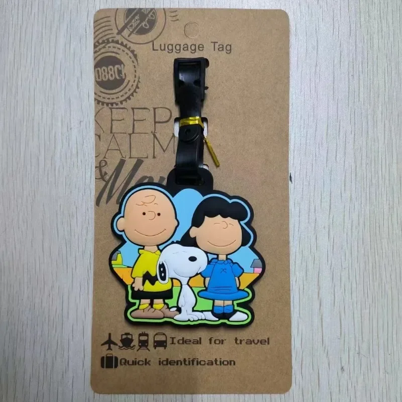 Snoopy Luggage Tag Suitcase ID Address Holder Portable Baggage Boarding Silicon Label Portable Identifier Tag Travel Accessories