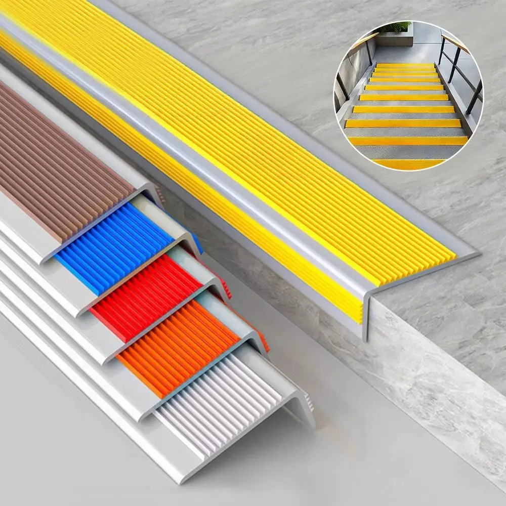 New Self-adhesive Stair Anti-Slip Tape Waterproof L-Shaped Stair Edge Trim PVC Non-Slip Protector Strips Home Office