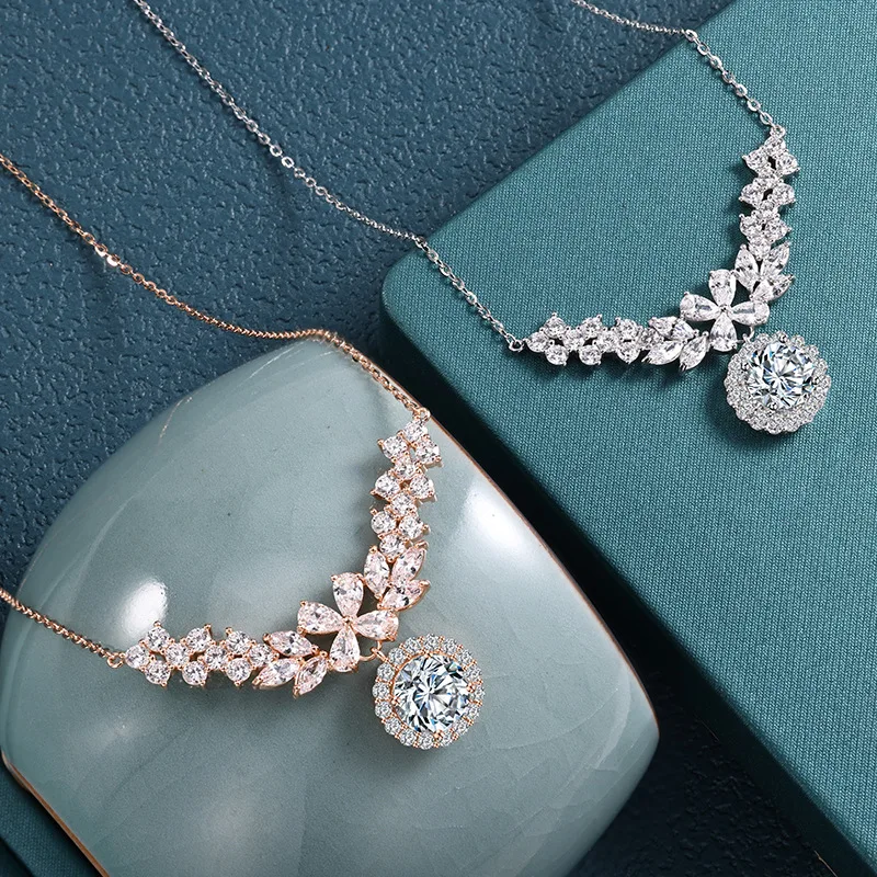 925 قلادة فضية VVS1 D اللون 1ct مويسانيتي قلادة رائعة ضوء مجوهرات فاخرة هدية عيد الحب #2