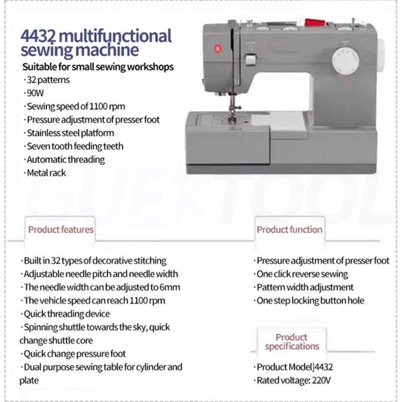 

Sewing Machine 220V Mini Portable Electric Sewing Machine Sewing and Quilting Machine ncluded Presser Feet Overlock Machines