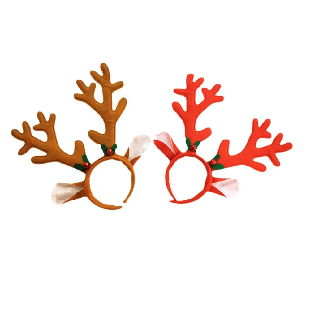 2Pcs Reindeer Headband Christmas Headdress Hair Bands Durable Reindeer Antlers Costume Accessories for Party Xmas