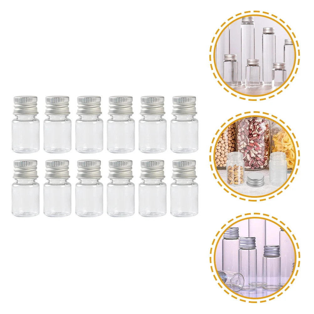 

12Pcs Glass Sample Bottles Reagent Container Chemical Liquid Storage Screw Cap Cylinder Laboratory Small Bottles