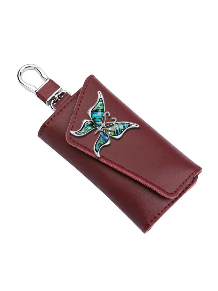 Multifunctional Key Wallets - Portable PU Leather Pearl & Crystal Decor Pattern Explosion