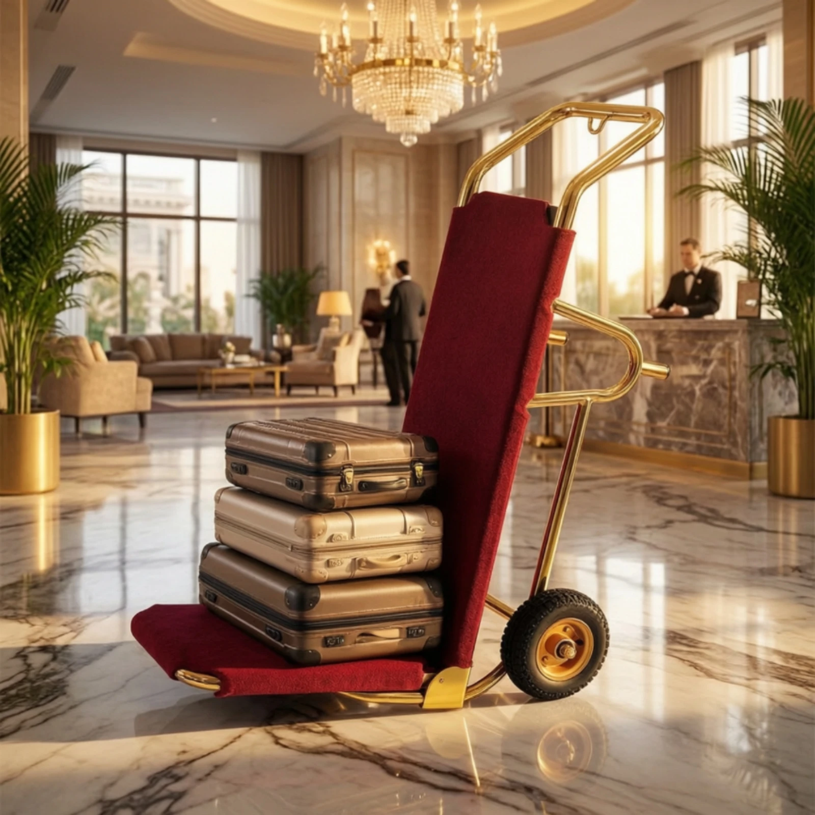 Luggage Hand Cart Portable Folding Luggage Cart Folding Hand Truck Collapsible Travel Trolley Lightweight for Hotels