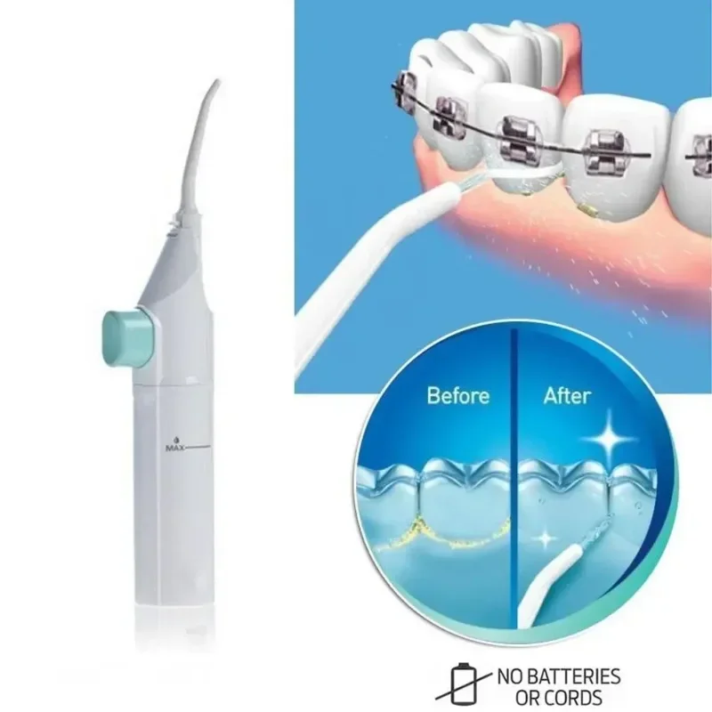 Manual Pressure Portable Dental Cleaner Teeth Cleaner Water Jet Floss Tooth Pick  Jet Tip Teeth Cleaning Dental Stone Remover