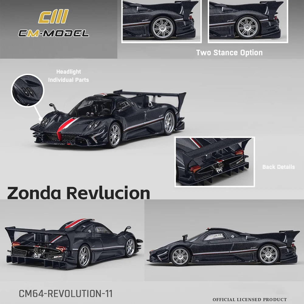 

Presale CM Model 1/64 Zonda Revolution Navy Carbon Fiber Italian Supercar Diecast Alloy Model with Clear Display Case Miniature