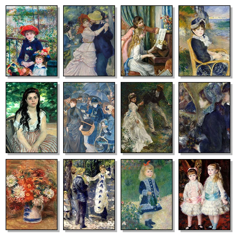 The Impressionists Auguste Renoir Art Canvas Prints Painting Bouquet Two Sisters Wall Art Posters Print Picture Home Room Decor