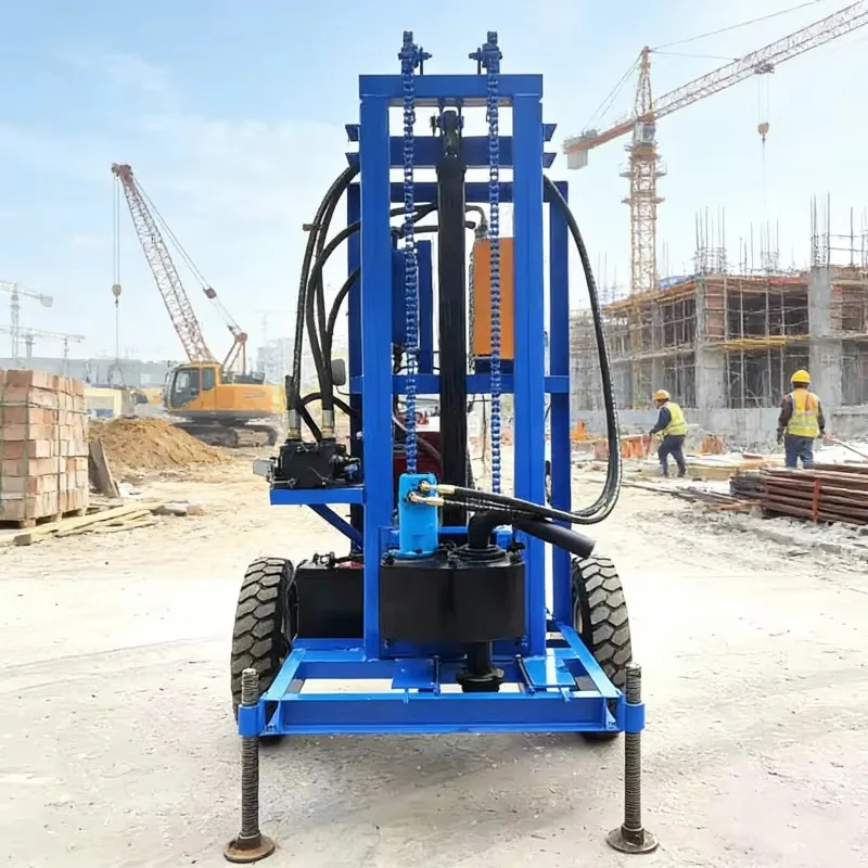 Compact Diesel Hydraulic Small Drilling Rig 300m Deep Artesian Well Water Borehole Equipment