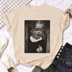 Techno t shirt women designer comic graphic t shirt girl streetwear clothes