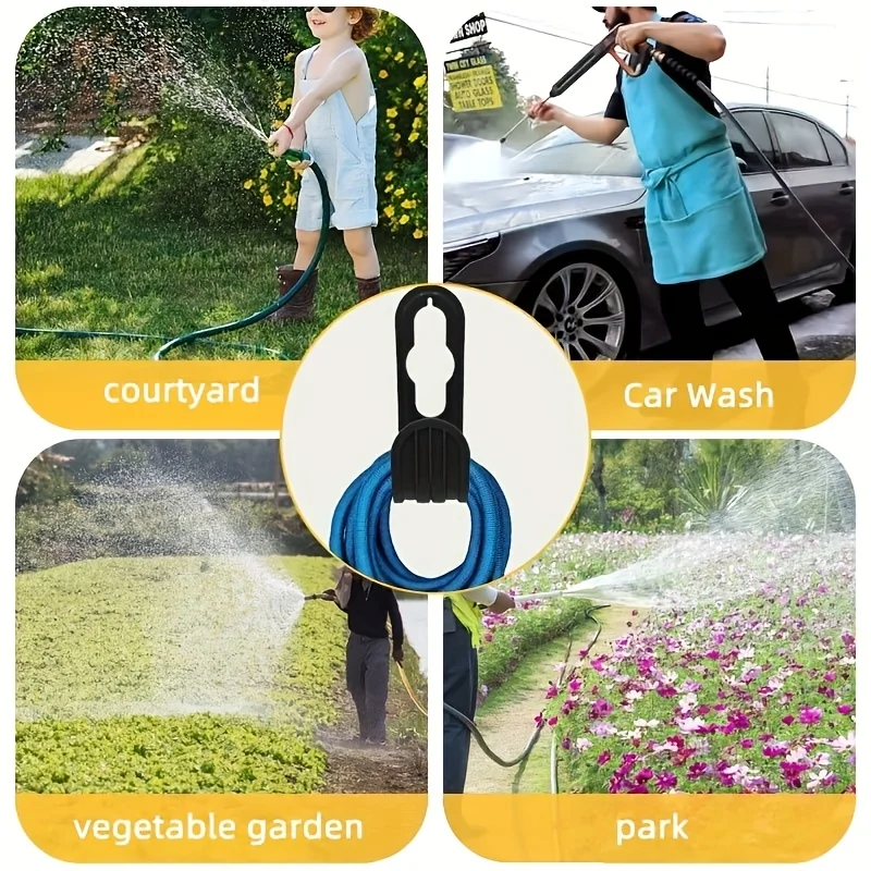Platzsparende, an der Wand montierte Gartenschlauchhalterung ist eine praktische Lösung für die Aufbewahrung von Rasenpflege- und Gartengeräten im Außenbereich sowie als Wandhaken im Innenbereich. – Detail 5