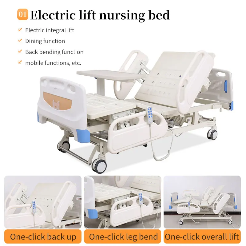 Four crank hospital electric home care bed 5 function medical bed i cu