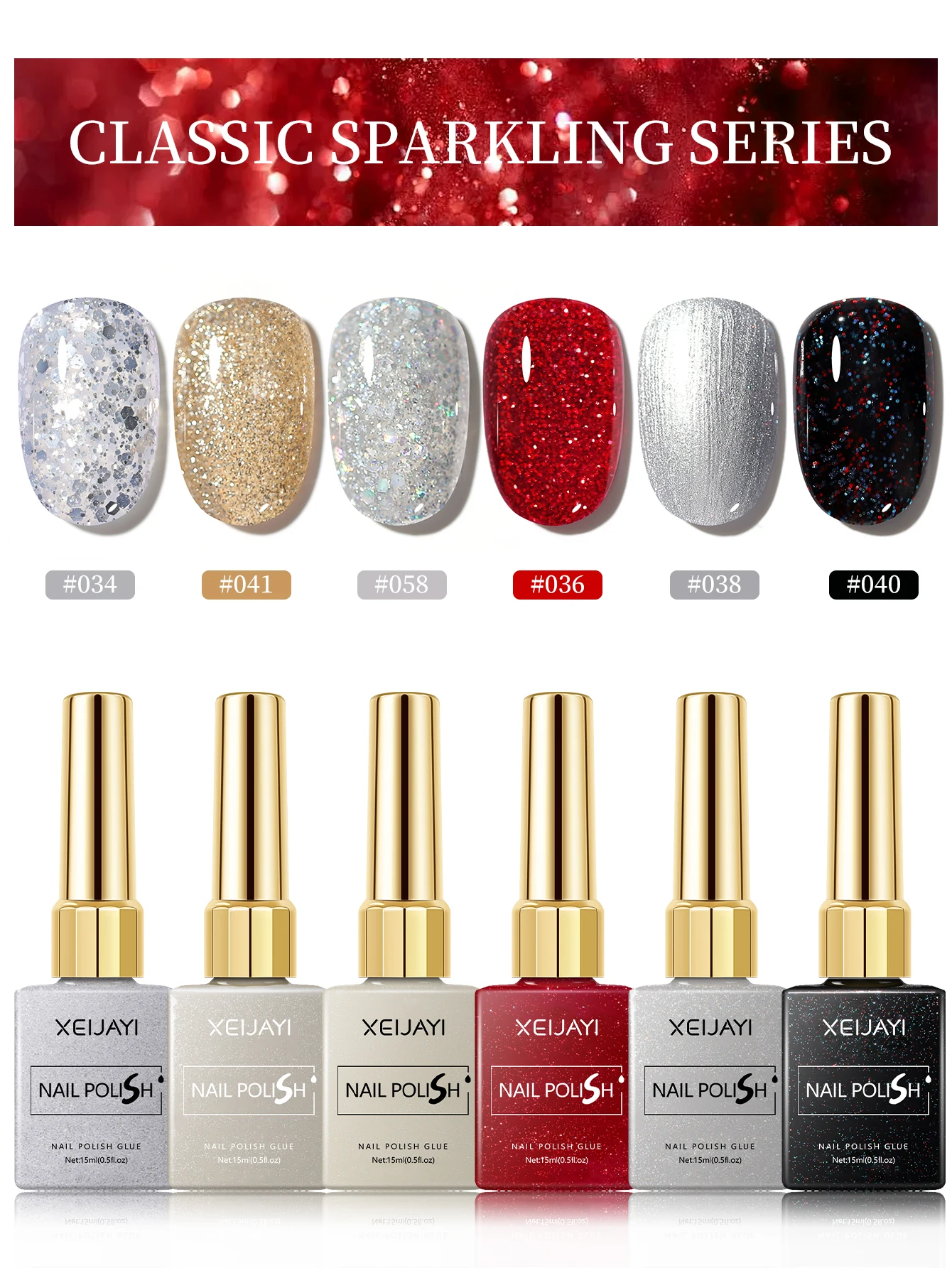 XEIJAYI 6 قطعة 15 مللي جل طلاء الأظافر مجموعة شبه دائمة الأشعة فوق البنفسجية هلام البولندية أطقم جميع لمجموعة أدوات مانيكير نقع قبالة UV LED Vernis #5