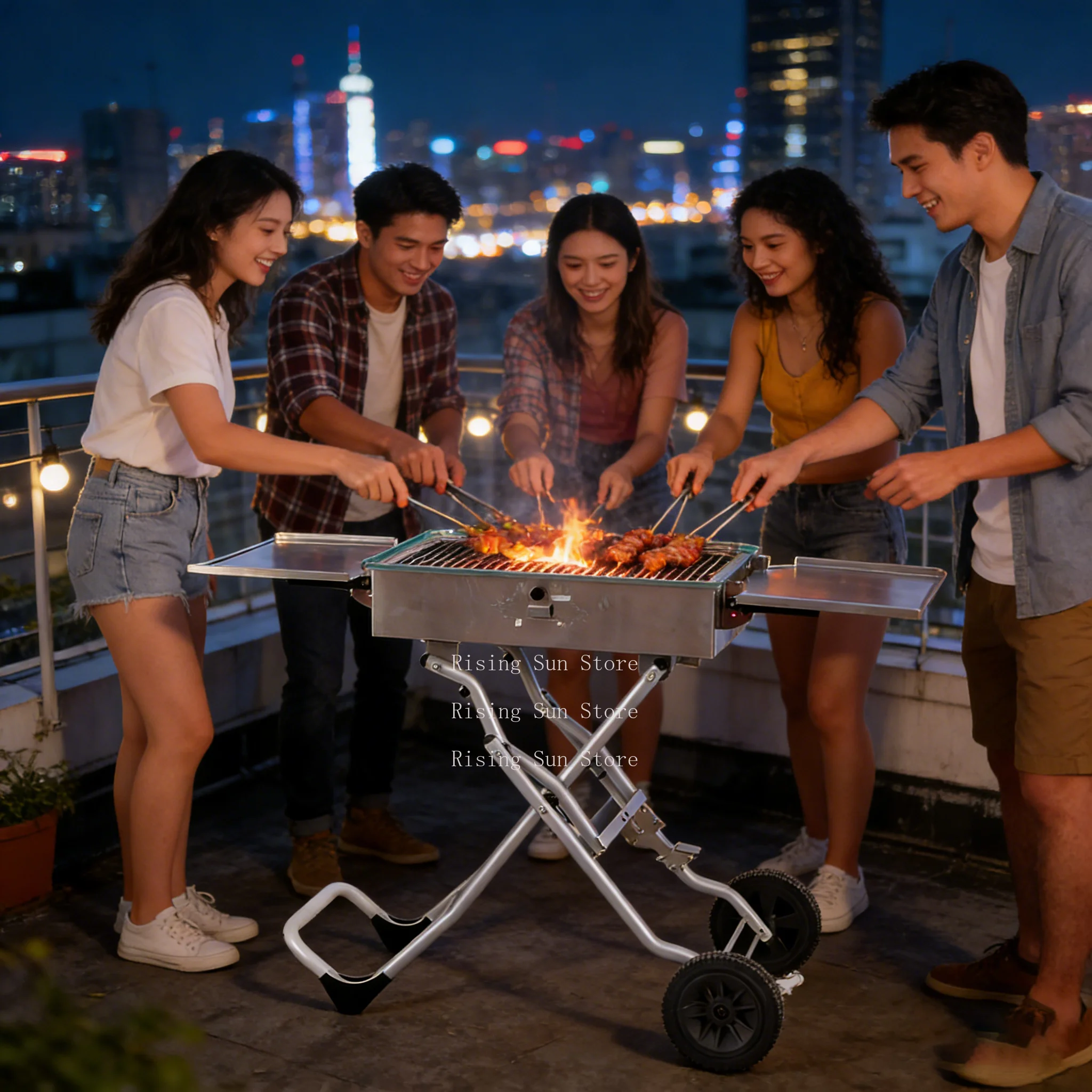 Wholesale high-quality portable foldable stainless steel charcoal stoves suitable for outdoor barbecues