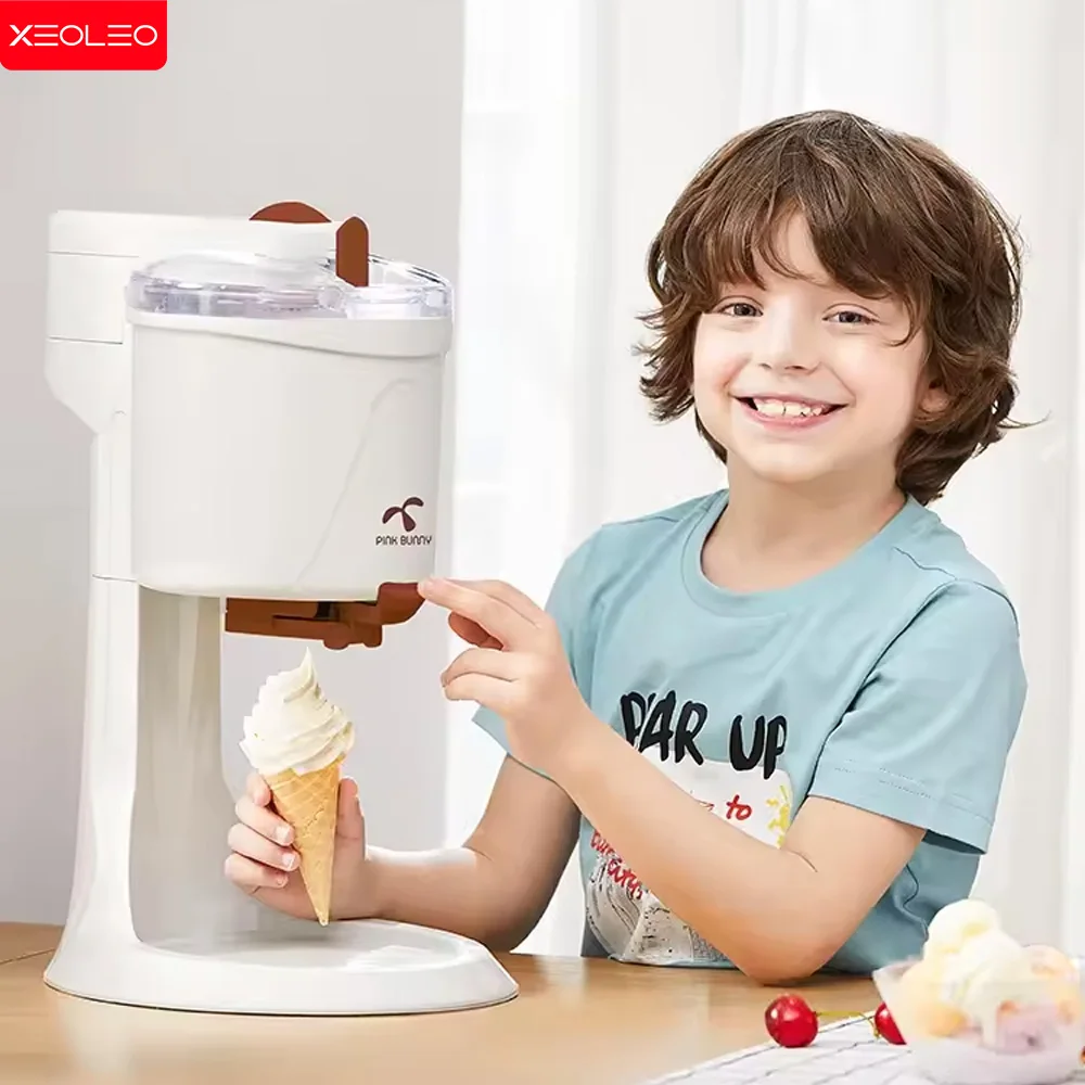 XEOLEO Soft Ice Cream Machine 20W Fully Automatic Mini Benny Ice Cream Making Machine DIY Household Ice Cream Maker