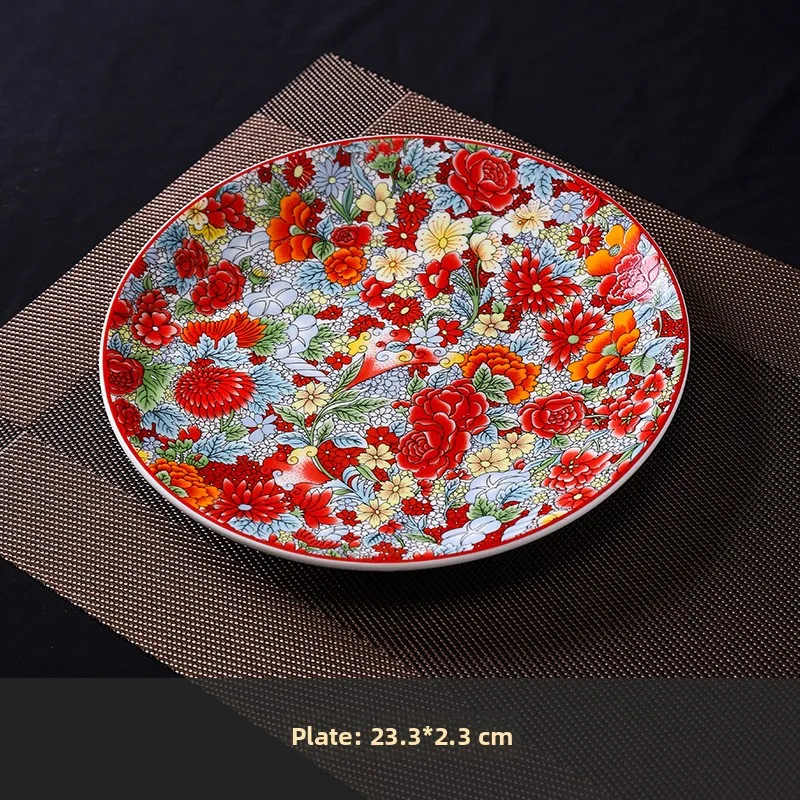 

New Chinese Sle Cerc Bone Plate round Slow Di Vintage Fruit Salad Display Plate Creative Dining Utensils