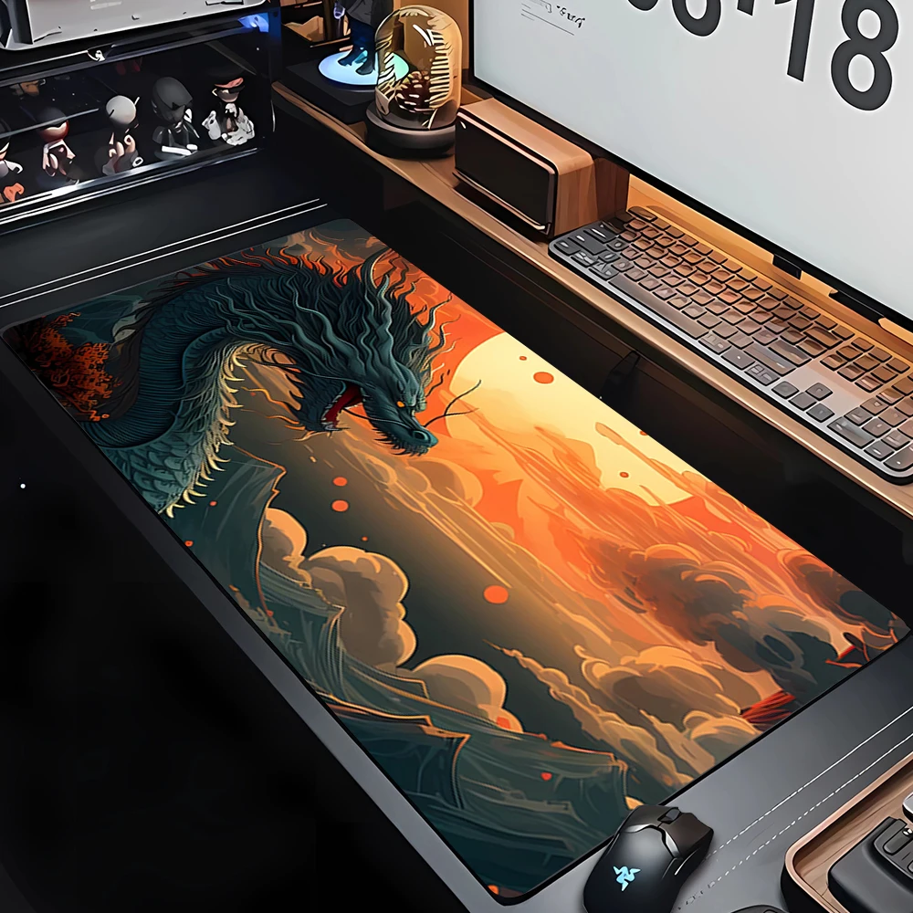 Imagem -03 - Dragon Mousepad com Anime Japonês Tapete de Mesa Playmat para Laptop Teclado Gaming Tapete de Borracha para Mesa Tapete pc