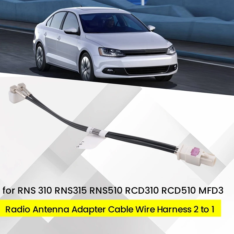 Pop Radio Antenna Adapter Cable Wire Harness 2 To 1 For RNS 310 Super Hot 0 RCD310 RCD510 MFD3
