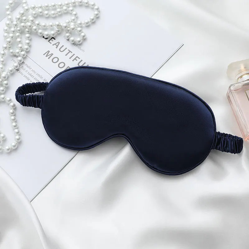 Imitation silk sleep eye mask, nap light blocking breathable elastic eye mask, double-sided silk eye mask
