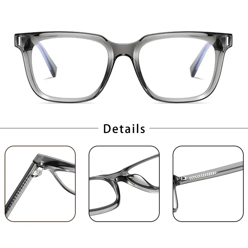 CATERSIDE TR90 Anti Blue Light  Men\'s Glasses Square Radiation and UV Protection Eyeglasses Women Transparent Fashion Eyewear