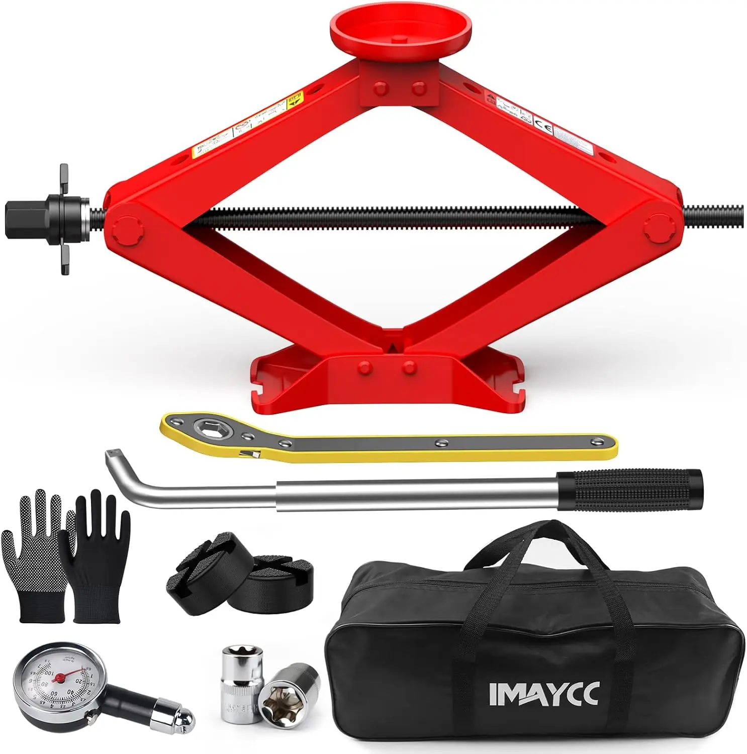 

2.5 Ton Car Scissor Jack Kit with Lug Wrench, Portable Tire Changing Tool for SUV Sedan MPV