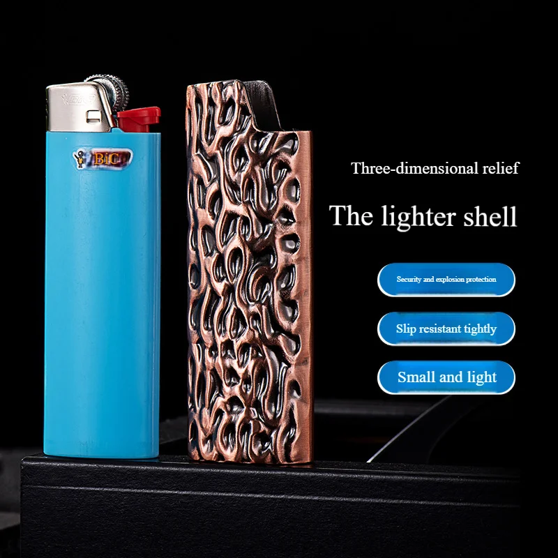 Texture Pattern Large Metal Lighter Cover BIC Bic Shell J6 Machine Set