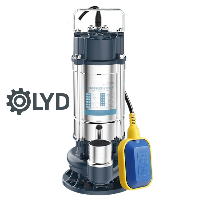 Submerged Sewage Pump for Dirty Water Treatment Pompa Air Celup WQD15-15-1.5 2hp Submersible Stainless Steel Irrigation