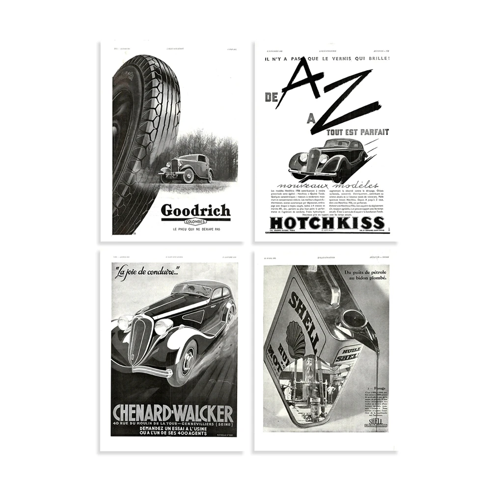 Póster de coche clásico vintage retro de los años 30, impresión de cartel de cueva para hombre, idea de regalo de cumpleaños para hombres, cartel de automóvil vintage