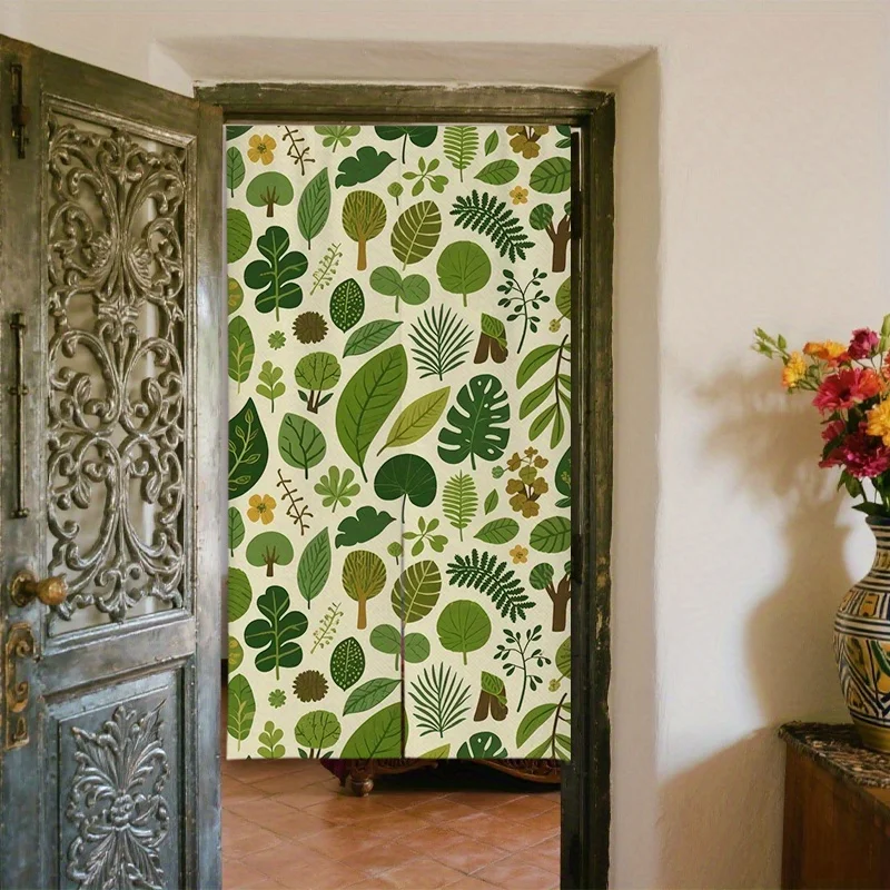 

One modern plant and flower pattern curtain, suitable for room partitions in bedrooms, entrance halls, kitchens, etc.