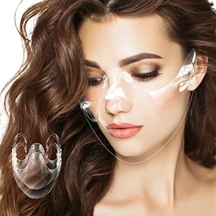 

2PCS Transparent Face Shield, Lightweight Anti-Fog Clear Face Mask, Sturdy Breathable Clear Face Shield, Plastic Reusable Prote