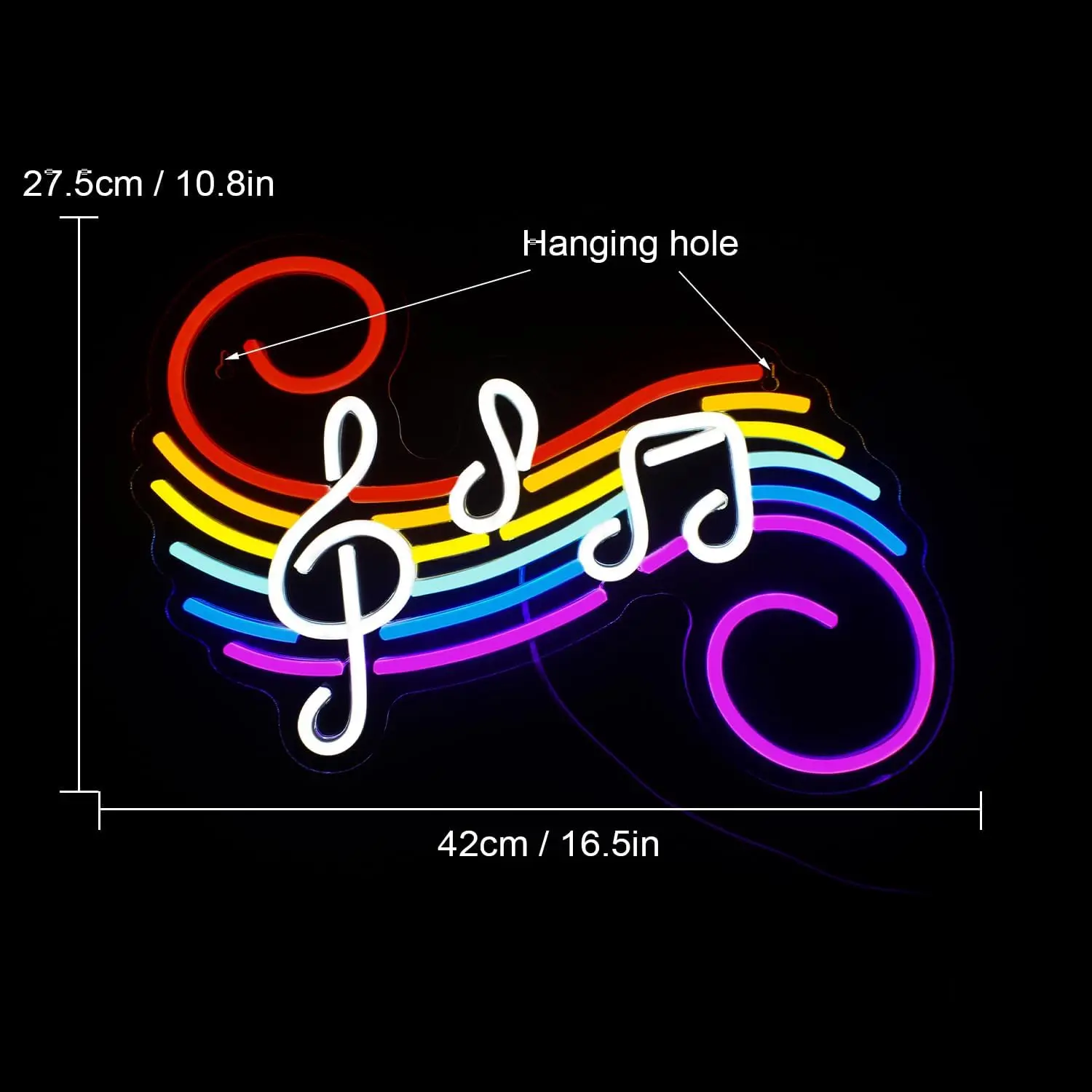 Music Note Neon Sign LED Neon Wall Decoration with USB Power Supply Suitable for Bars Music Classroom Disco Studio Birthday Gift