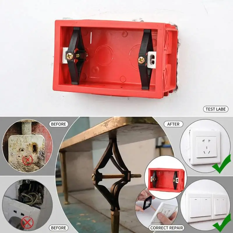 Broken Screw Repair Bracket for 118 Type Socket Bottom Box Fast Fix Old Switch Mounting Box Wall Junction Box Replacement Part