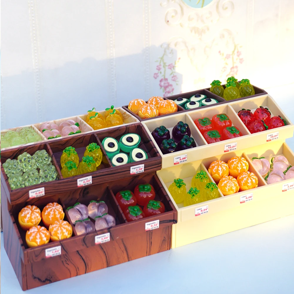Présentoir de supermarché pour maison de poupée, modèle maison de poupée, fruits, desserts, légumes, jouet, meubles miniatures, décoration, cadeau, 1/12