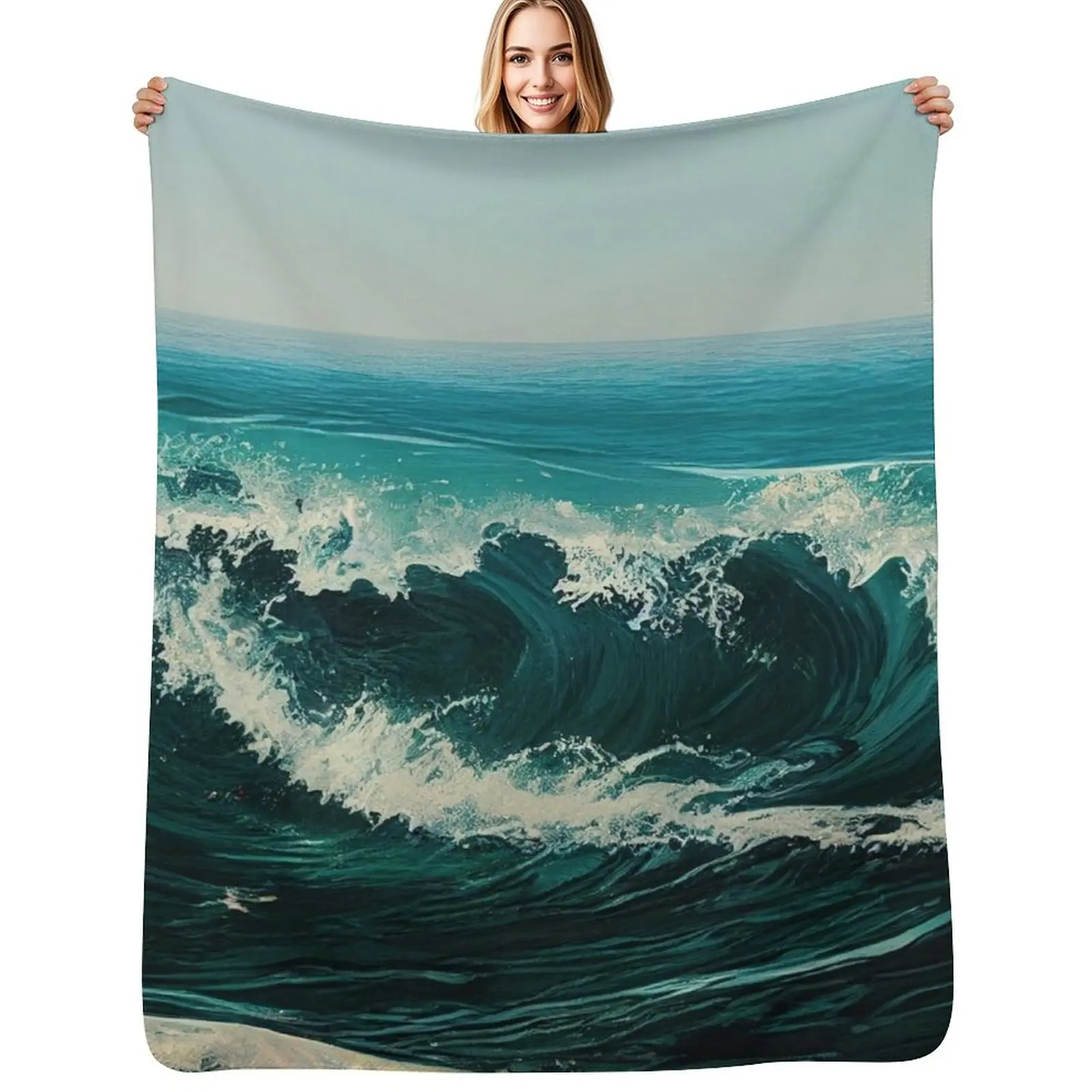 

Ocean Wave, Big Rip Curl Throw Blanket Fashion Sofas Comforter cosplay anime Giant Sofa Blankets