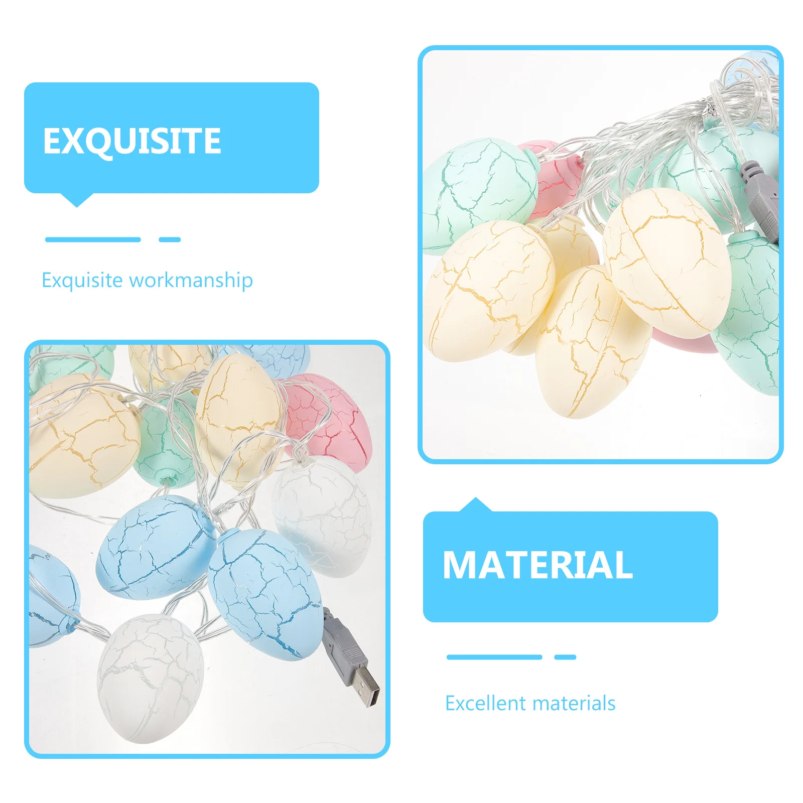 

Easter LED Egg String Light Cracked Shell Lamp for Holiday Party Decor Festive Ambience Energy Efficient Long Life USB Powered