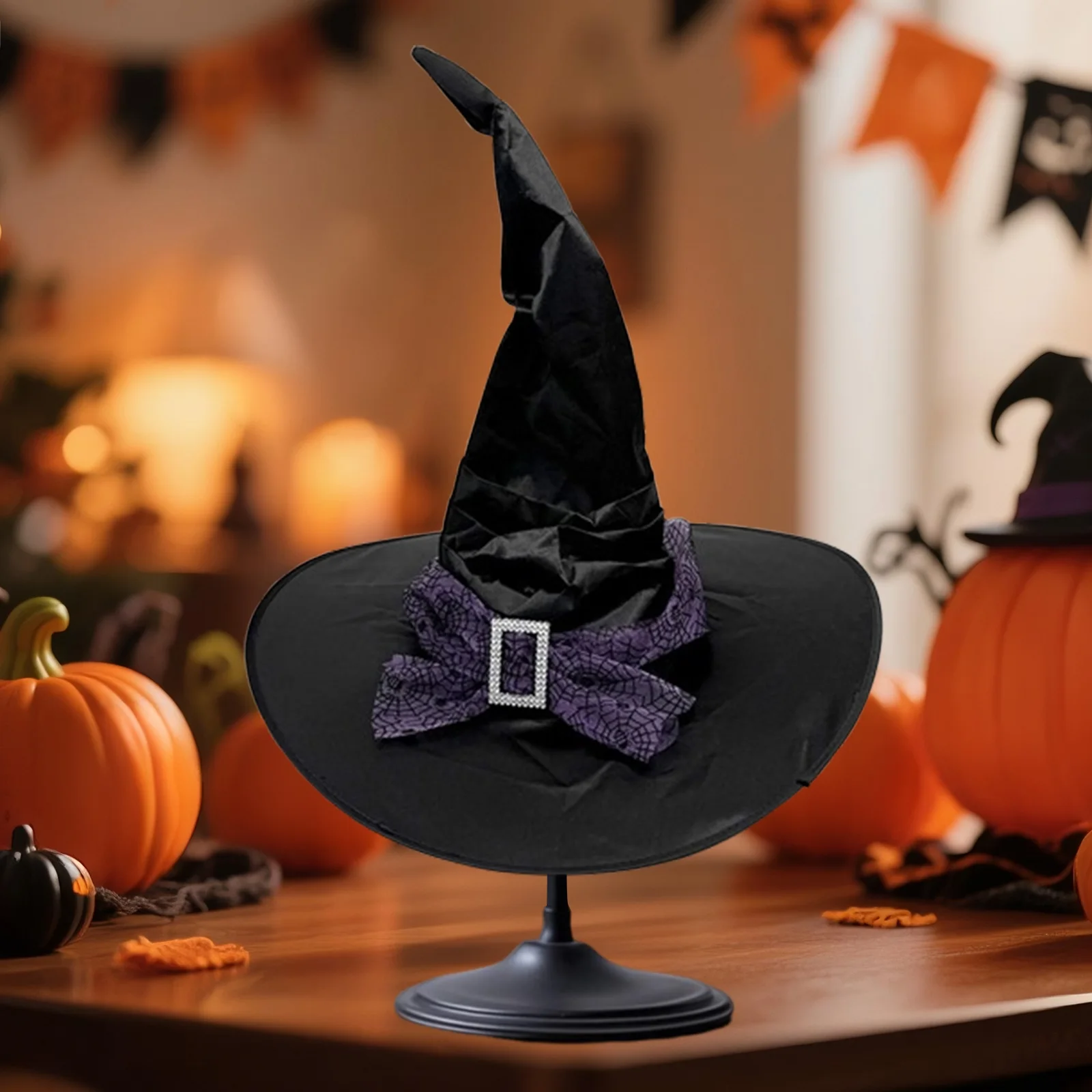 

Женские готические шляпы ведьмы на Хэллоуин, индивидуальная остроконечная кепка с рюшами, шапки волшебника для косплея