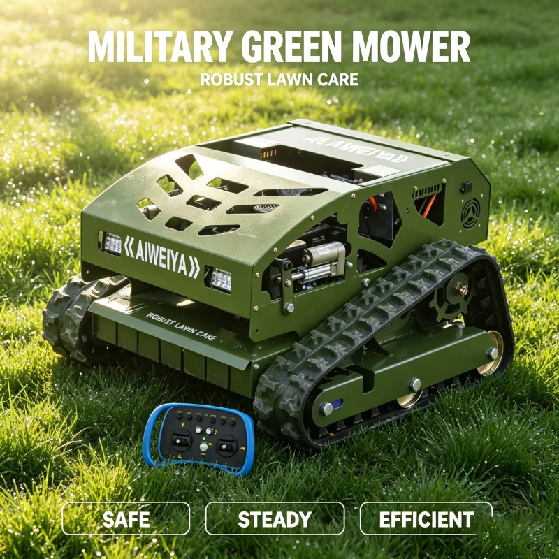 Customized Remote Control Lawn Mower with stable long-range signal, 100-meter control without interruption,